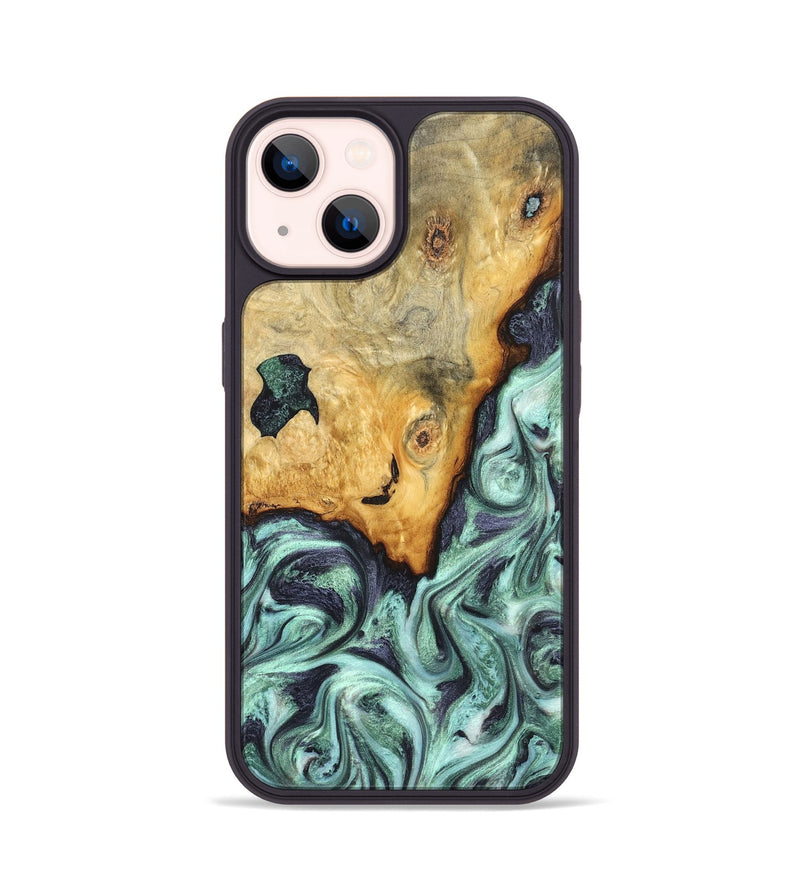 iPhone 14 Wood Phone Case - Crissy (Green, 823643)