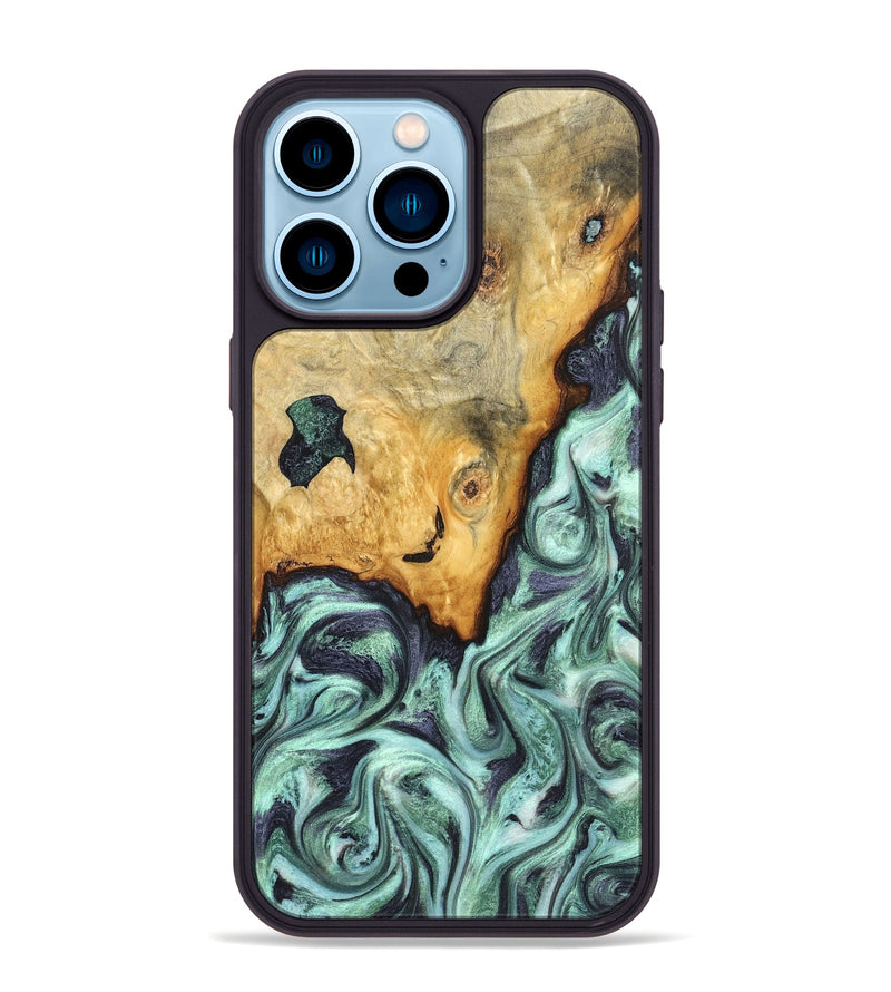 iPhone 14 Pro Max Wood Phone Case - Crissy (Green, 823643)