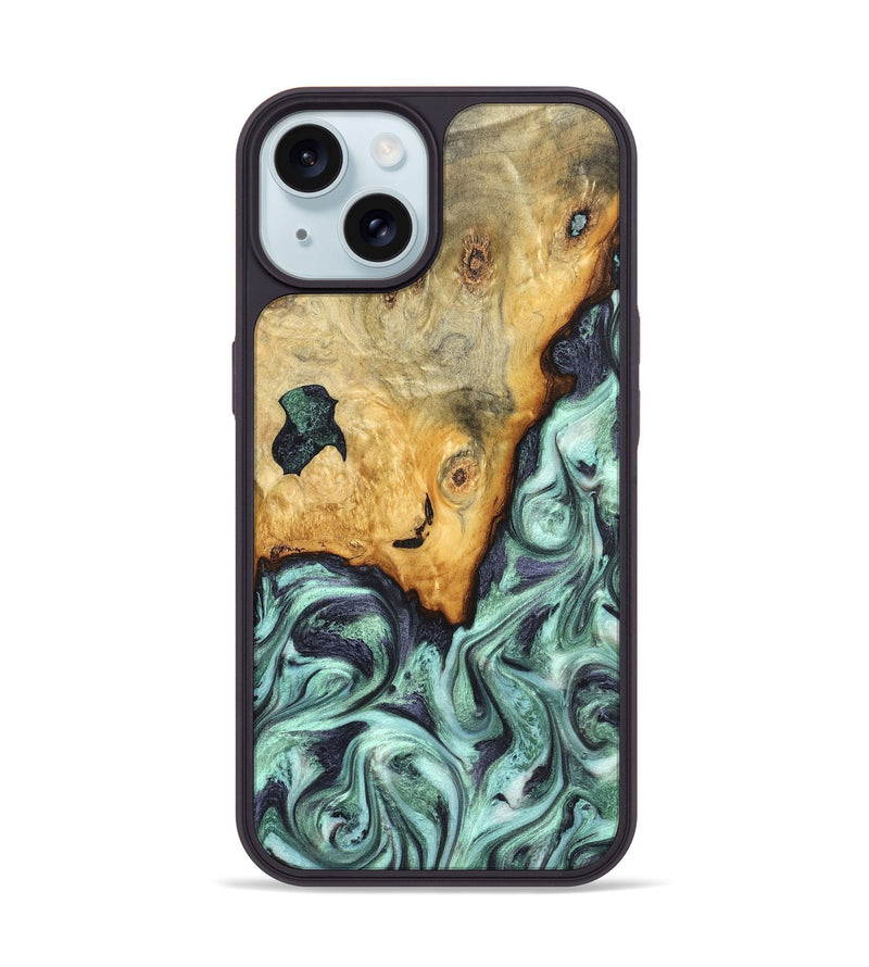 iPhone 15 Wood Phone Case - Crissy (Green, 823643)