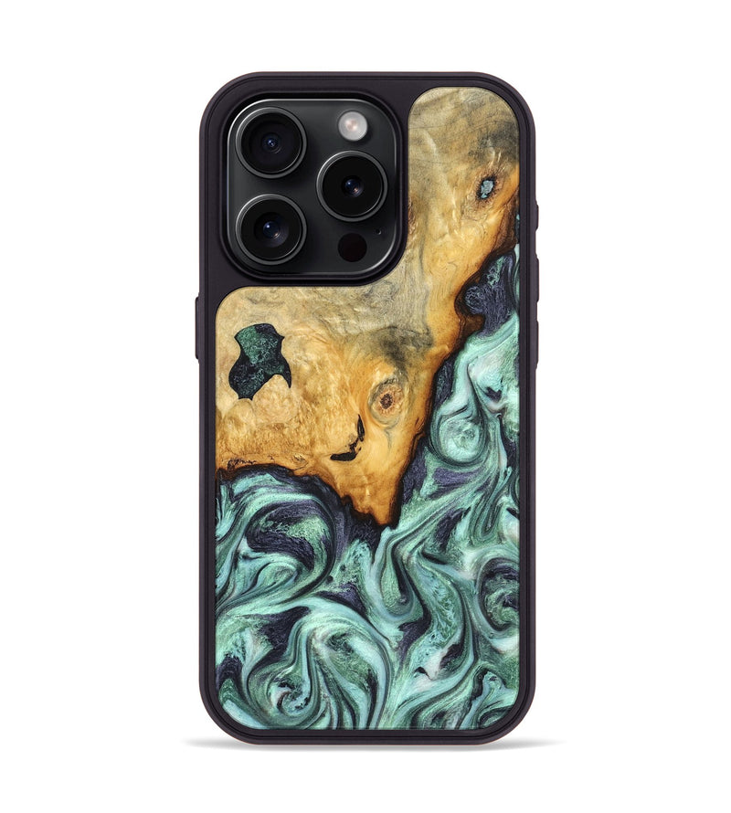 iPhone 15 Pro Wood Phone Case - Crissy (Green, 823643)