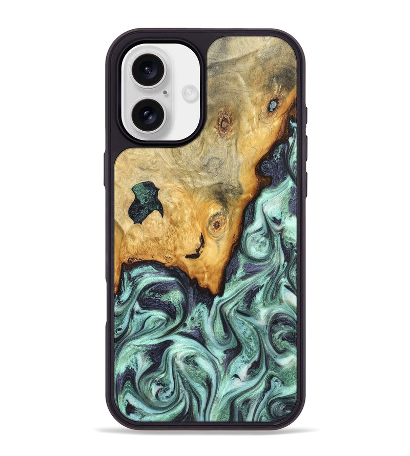 iPhone 16 Plus Wood Phone Case - Crissy (Green, 823643)