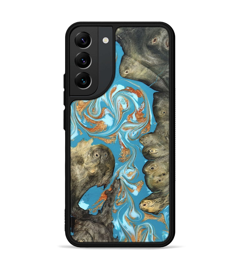 Galaxy S22 Plus Wood Phone Case - Anya (Teal & Gold, 823647)