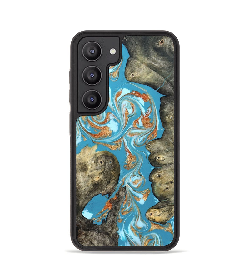 Galaxy S23 Wood Phone Case - Anya (Teal & Gold, 823647)