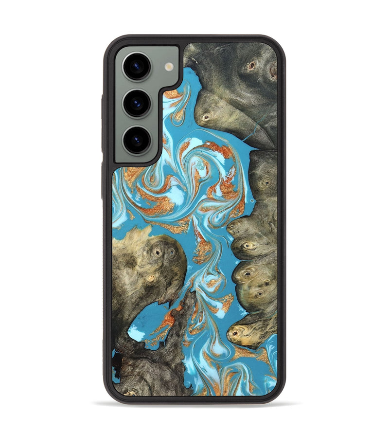 Galaxy S23 Plus Wood Phone Case - Anya (Teal & Gold, 823647)