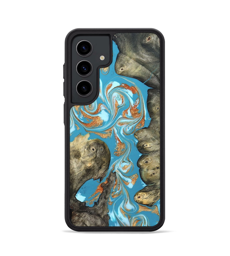 Galaxy S24 Wood Phone Case - Anya (Teal & Gold, 823647)