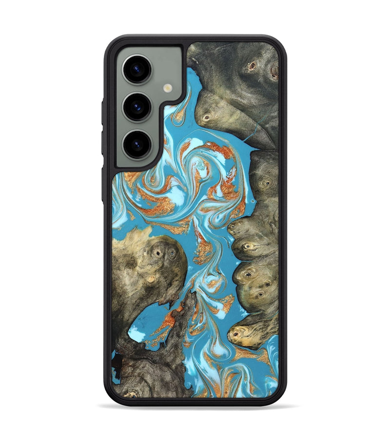 Galaxy S24 Plus Wood Phone Case - Anya (Teal & Gold, 823647)