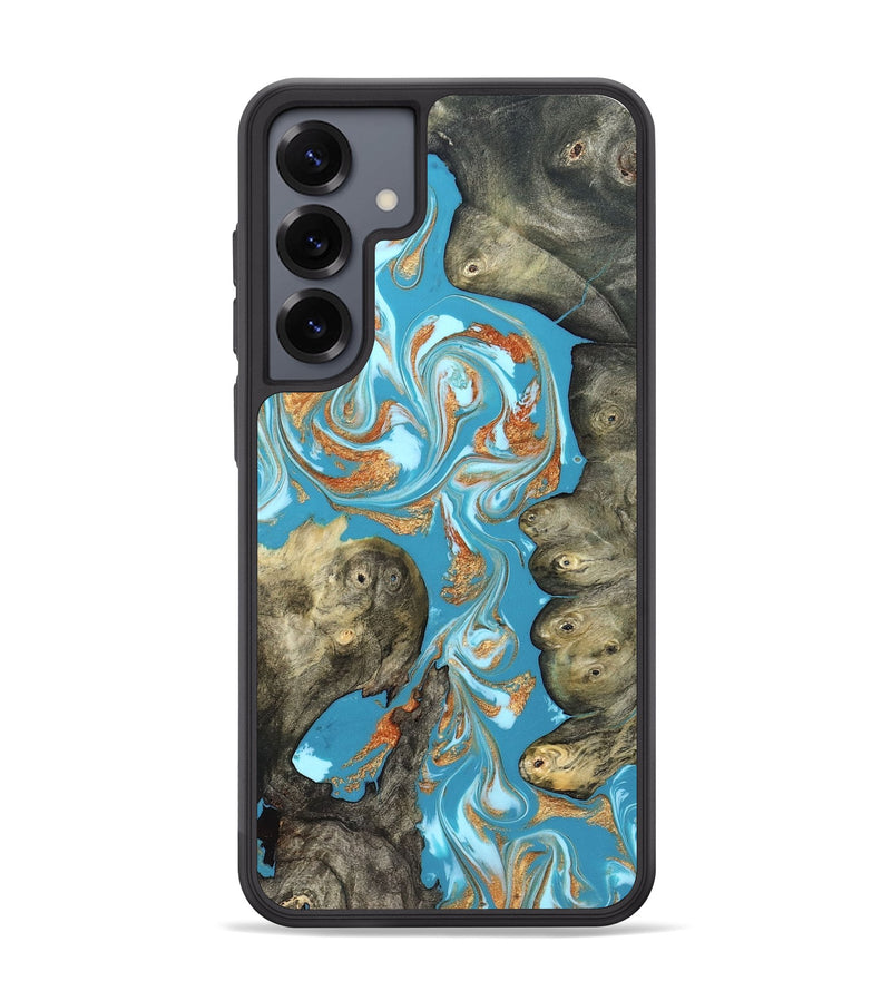 Galaxy S25 Plus Wood Phone Case - Anya (Teal & Gold, 823647)