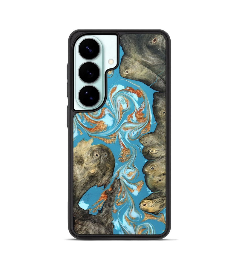 Galaxy S26 Wood Phone Case - Anya (Teal & Gold, 823647)