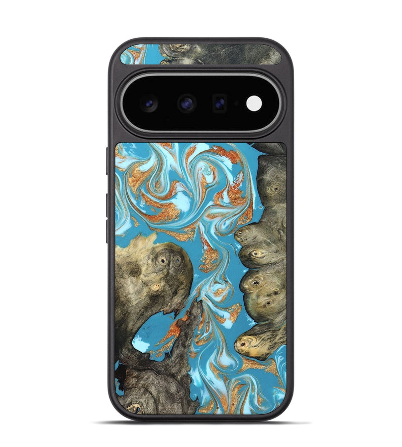 Pixel 11 Wood Phone Case - Anya (Teal & Gold, 823647)