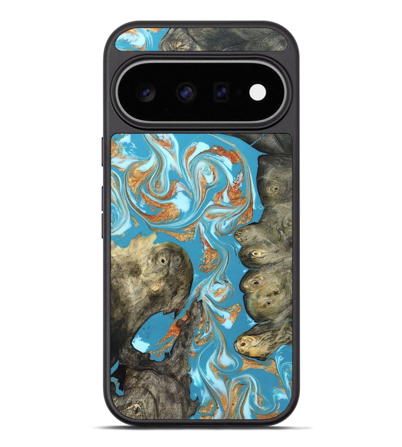 Pixel 11 Pro XL Wood Phone Case - Anya (Teal & Gold, 823647)