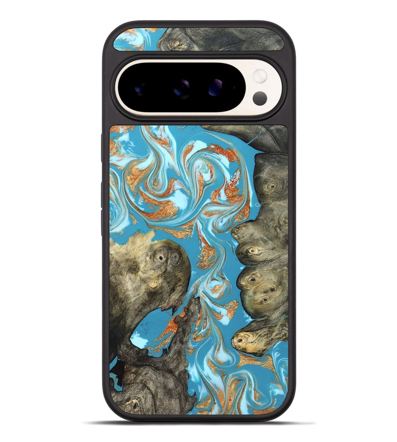 Pixel 9 Pro XL Wood Phone Case - Anya (Teal & Gold, 823647)