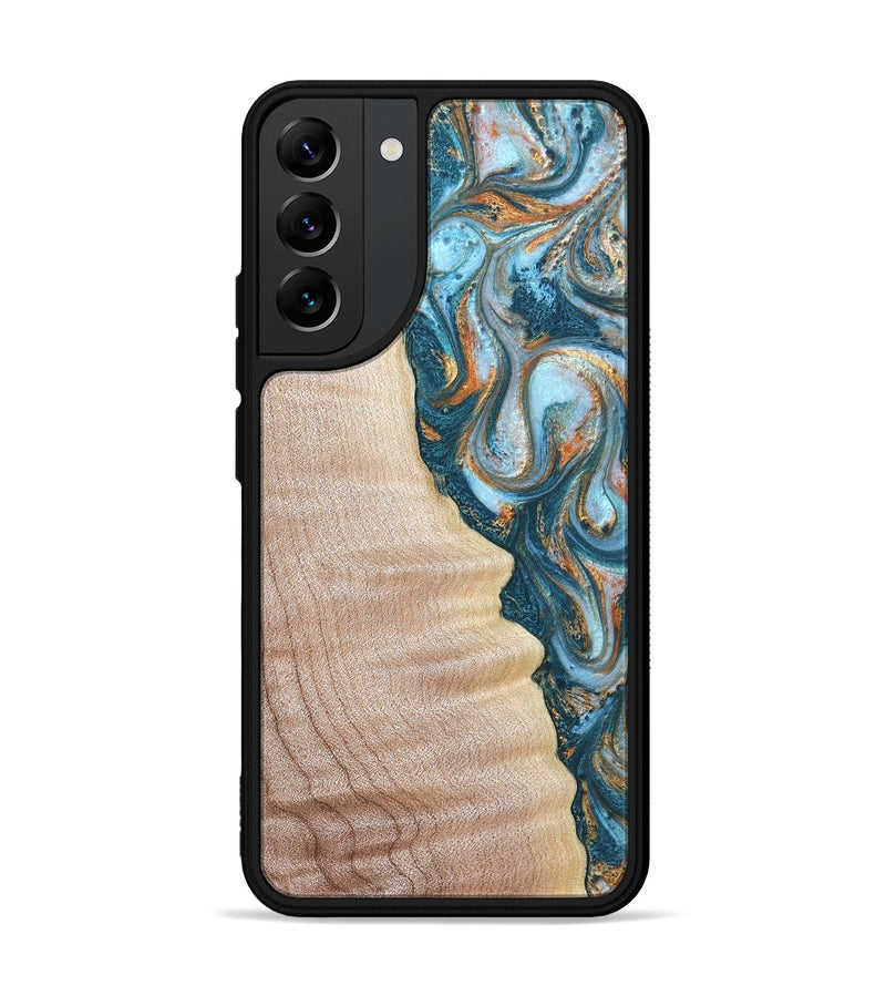 Galaxy S22 Plus Wood Phone Case - Lovie (Teal & Gold, 823648)