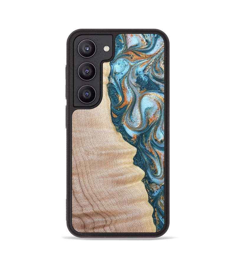 Galaxy S23 Wood Phone Case - Lovie (Teal & Gold, 823648)