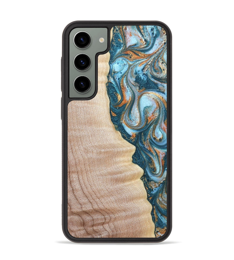 Galaxy S23 Plus Wood Phone Case - Lovie (Teal & Gold, 823648)