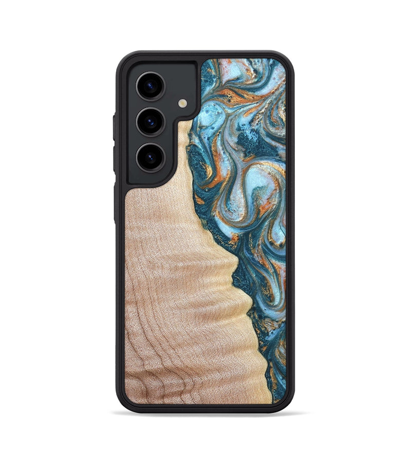 Galaxy S24 Wood Phone Case - Lovie (Teal & Gold, 823648)