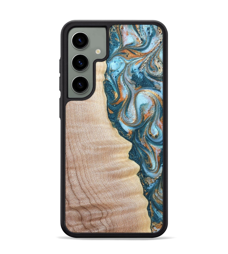 Galaxy S24 Plus Wood Phone Case - Lovie (Teal & Gold, 823648)