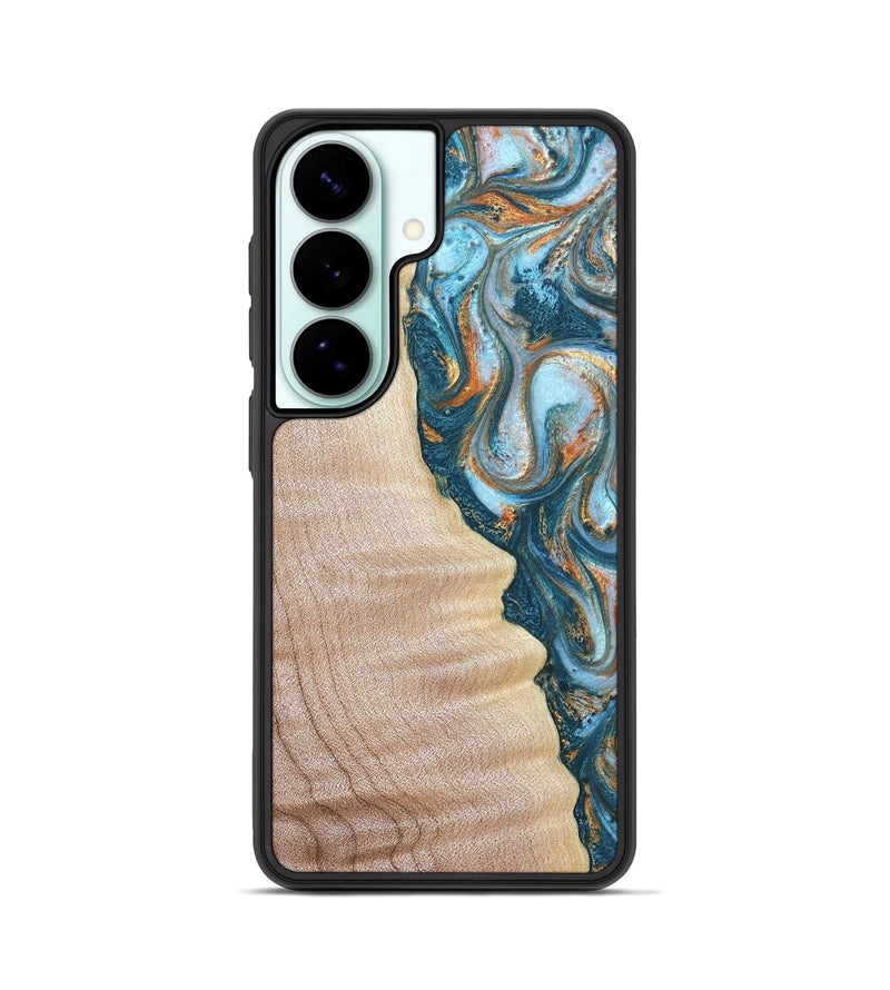 Galaxy S26 Wood Phone Case - Lovie (Teal & Gold, 823648)