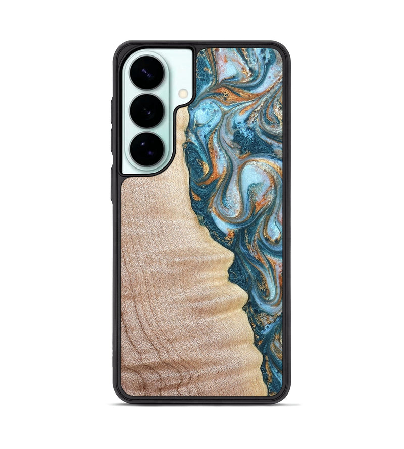 Galaxy S26 Plus Wood Phone Case - Lovie (Teal & Gold, 823648)