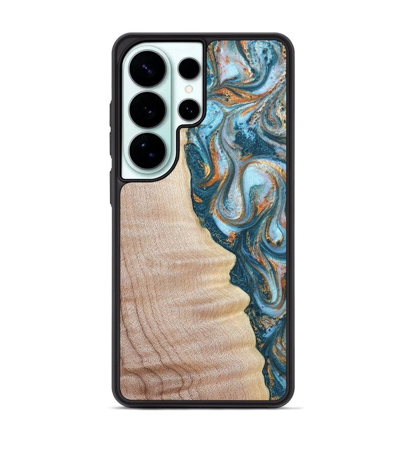 Galaxy S26 Ultra Wood Phone Case - Lovie (Teal & Gold, 823648)