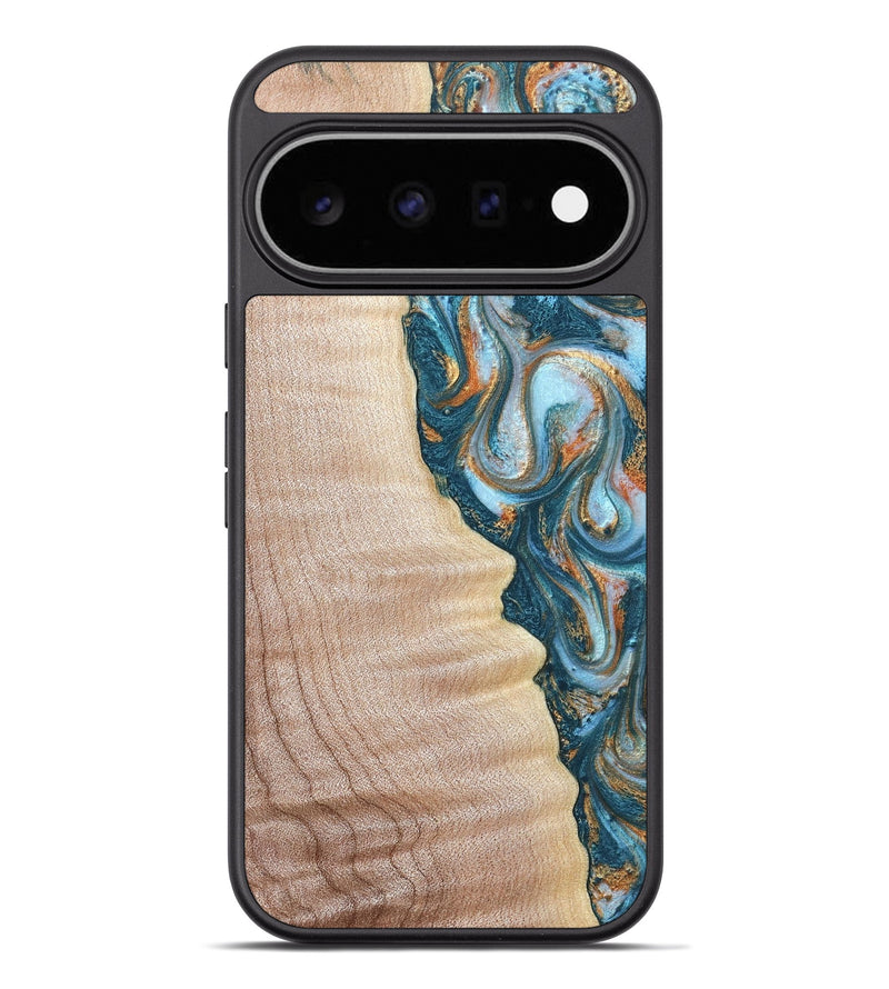 Pixel 11 Pro XL Wood Phone Case - Lovie (Teal & Gold, 823648)
