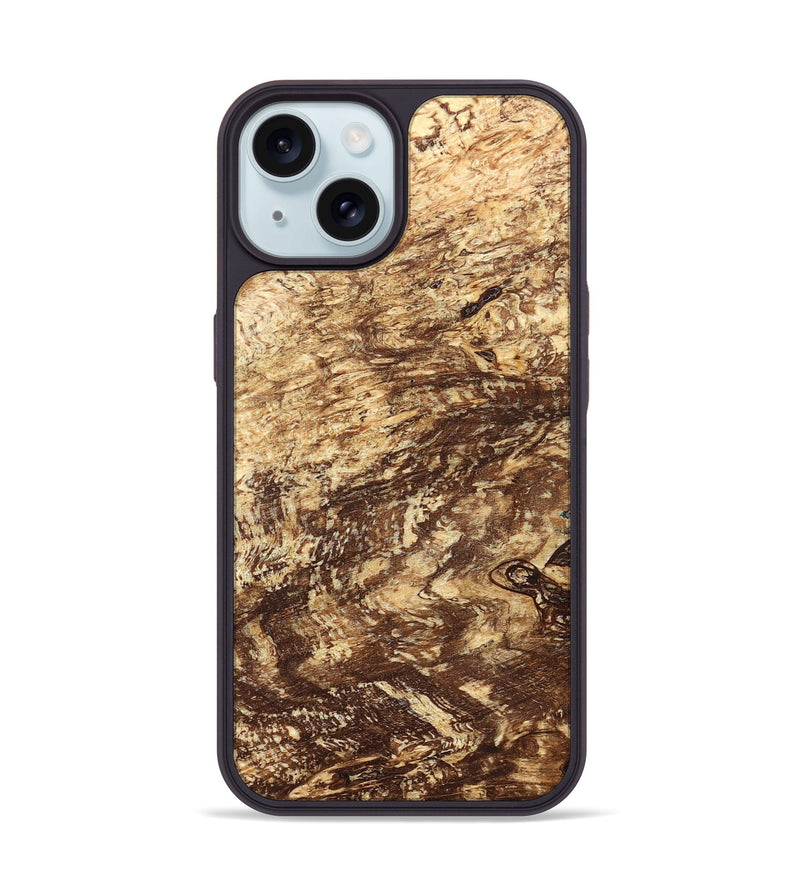 iPhone 15 Wood Phone Case - Onyx (Wood Burl, 823651)