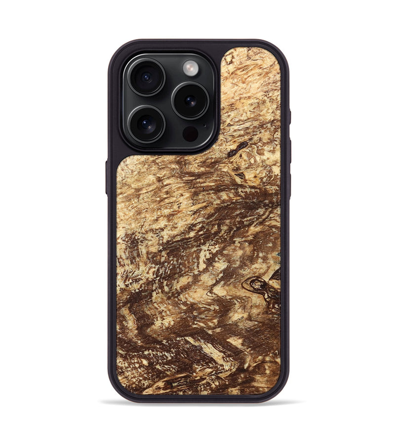 iPhone 15 Pro Wood Phone Case - Onyx (Wood Burl, 823651)