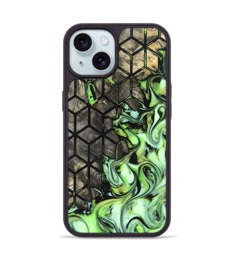 iPhone 15 Wood Phone Case - Aidyn (Neon, 823663)