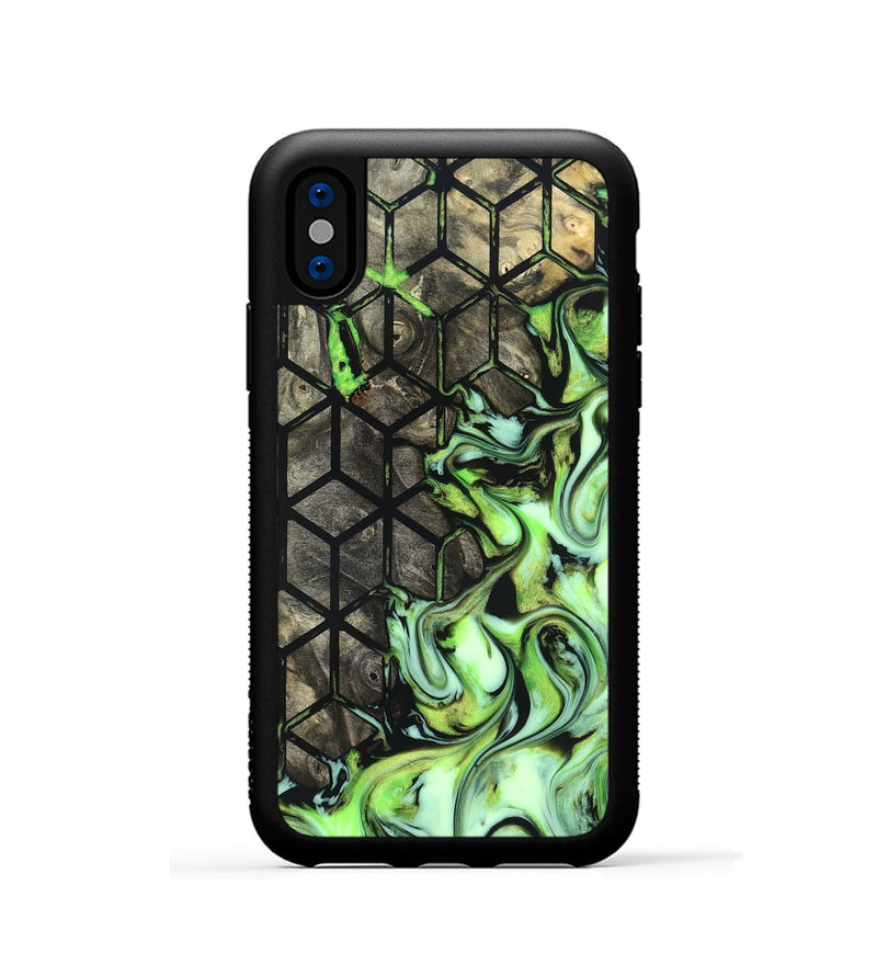 iPhone Xs Wood Phone Case - Aidyn (Neon, 823663)