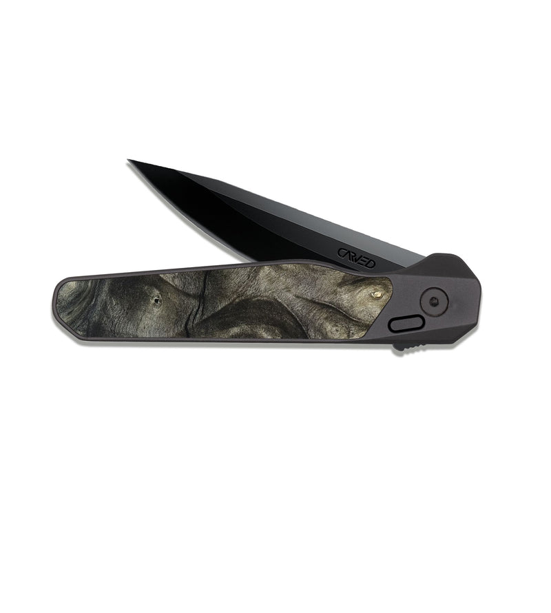 EDC Dark Slate Wood Pocket Knife - Cleta (Pure Black, 823682)