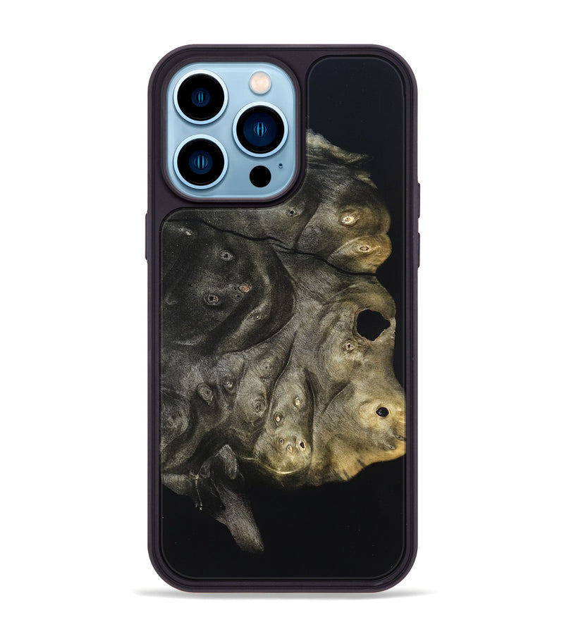 iPhone 14 Pro Max Wood Phone Case - Cleta (Pure Black, 823682)