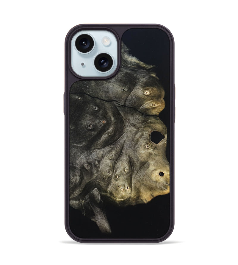 iPhone 15 Wood Phone Case - Cleta (Pure Black, 823682)