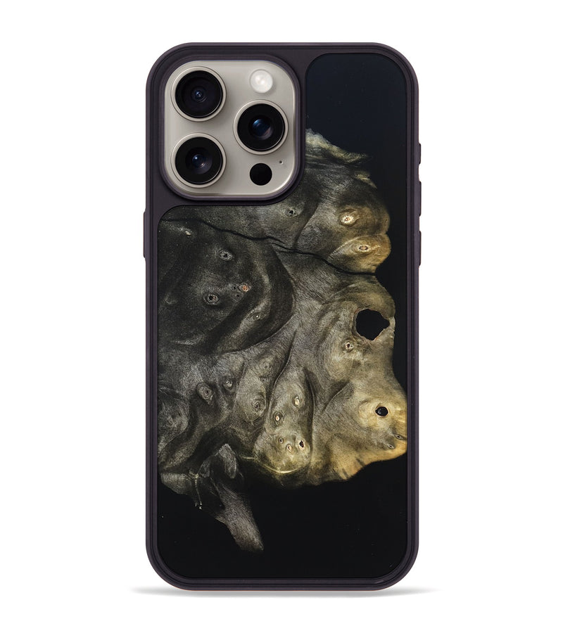 iPhone 15 Pro Max Wood Phone Case - Cleta (Pure Black, 823682)