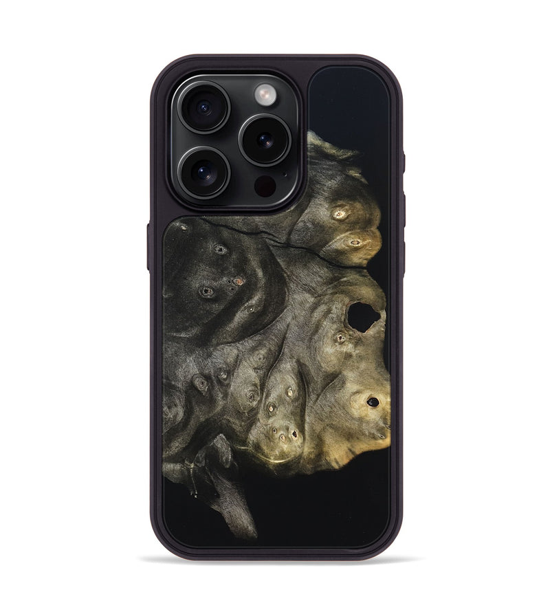 iPhone 15 Pro Wood Phone Case - Cleta (Pure Black, 823682)