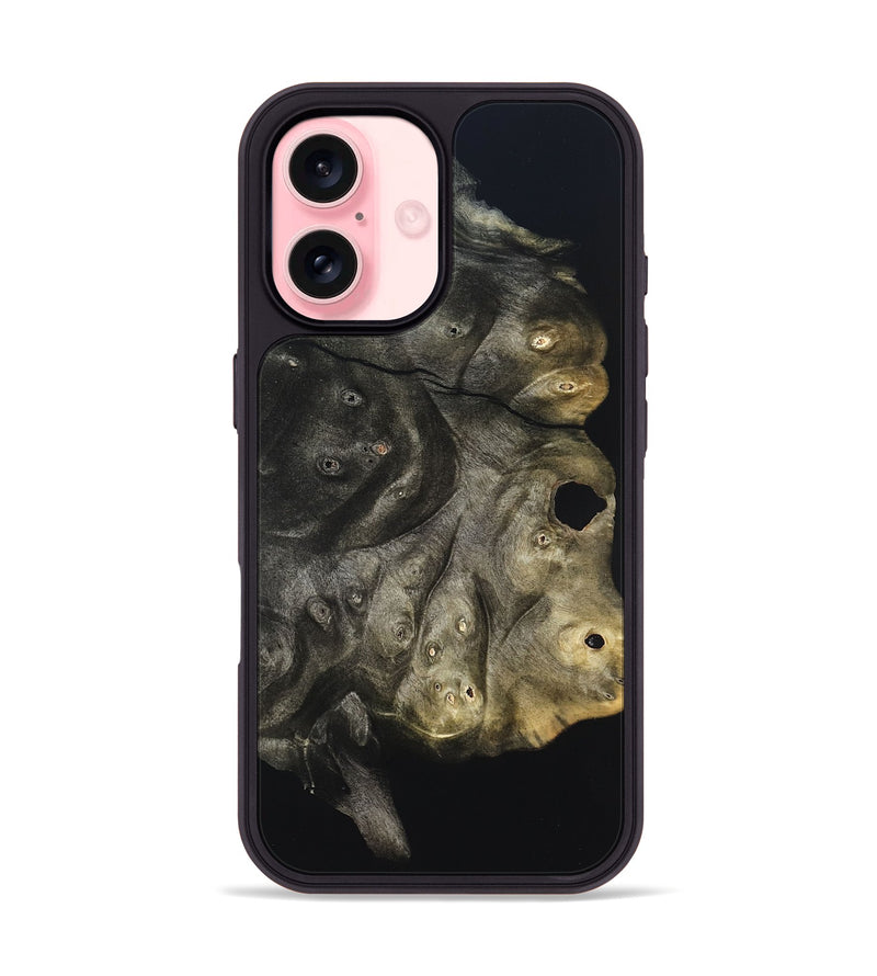 iPhone 16 Wood Phone Case - Cleta (Pure Black, 823682)