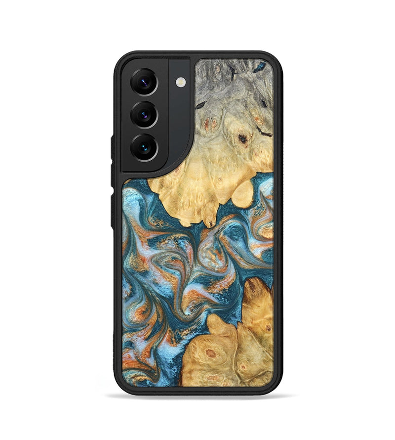 Galaxy S22 Wood Phone Case - Jolie (Teal & Gold, 823688)