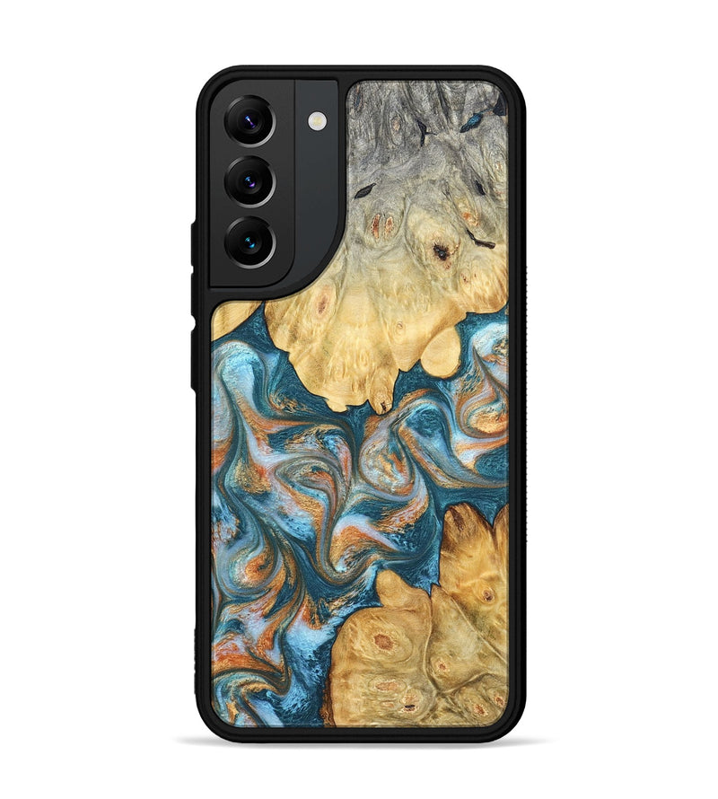 Galaxy S22 Plus Wood Phone Case - Jolie (Teal & Gold, 823688)