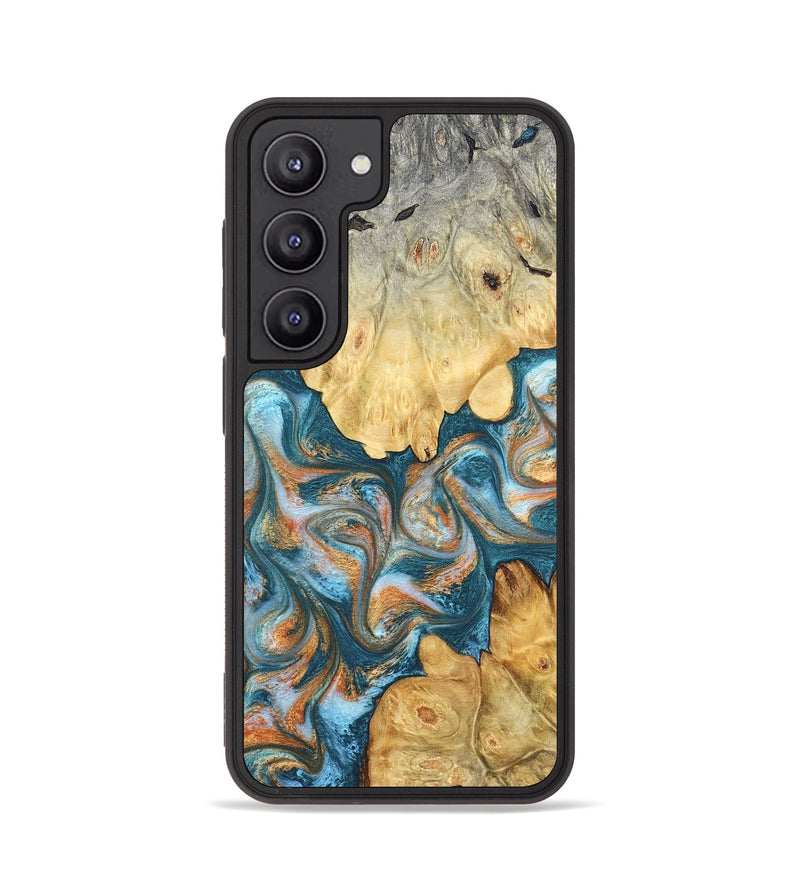 Galaxy S23 Wood Phone Case - Jolie (Teal & Gold, 823688)