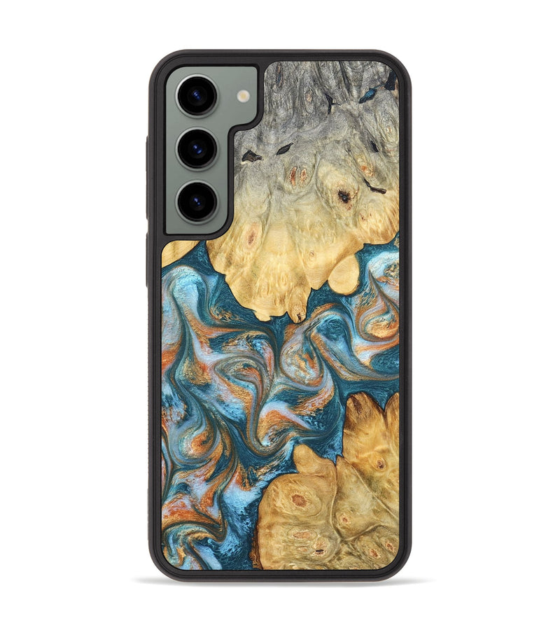Galaxy S23 Plus Wood Phone Case - Jolie (Teal & Gold, 823688)