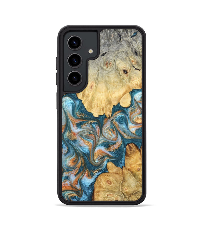 Galaxy S24 Wood Phone Case - Jolie (Teal & Gold, 823688)