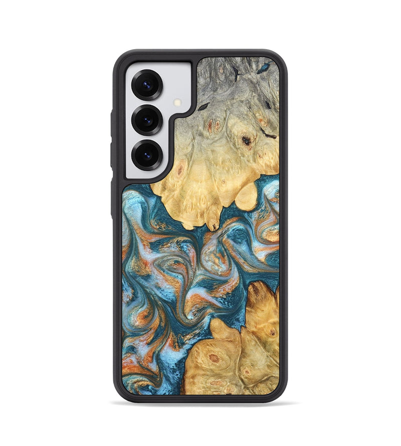 Galaxy S25 Wood Phone Case - Jolie (Teal & Gold, 823688)