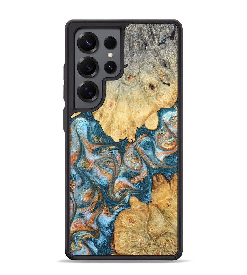 Galaxy S25 Ultra Wood Phone Case - Jolie (Teal & Gold, 823688)