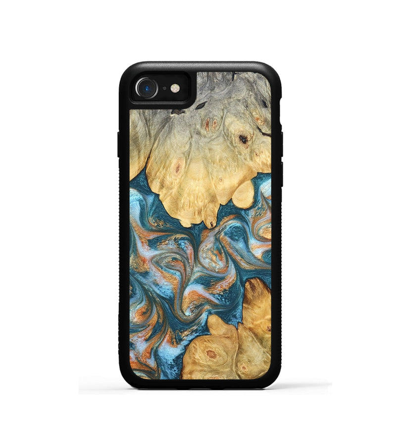 iPhone SE Wood Phone Case - Jolie (Teal & Gold, 823688)