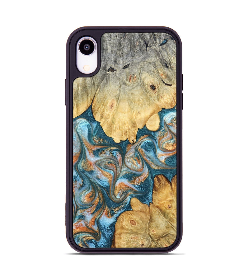 iPhone Xr Wood Phone Case - Jolie (Teal & Gold, 823688)
