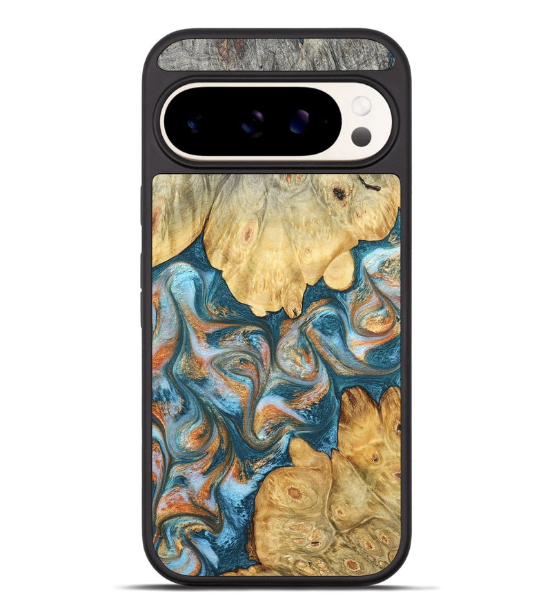 Pixel 9 Pro XL Wood Phone Case - Jolie (Teal & Gold, 823688)