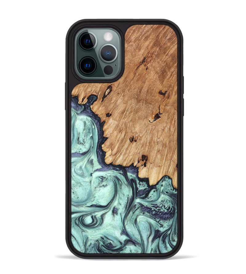 iPhone 12 Pro Max Wood Phone Case - Delmar (Green, 823689)