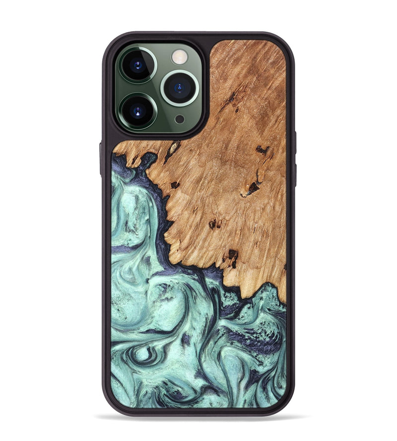 iPhone 13 Pro Max Wood Phone Case - Delmar (Green, 823689)