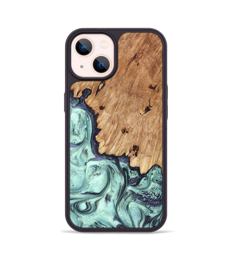 iPhone 14 Wood Phone Case - Delmar (Green, 823689)