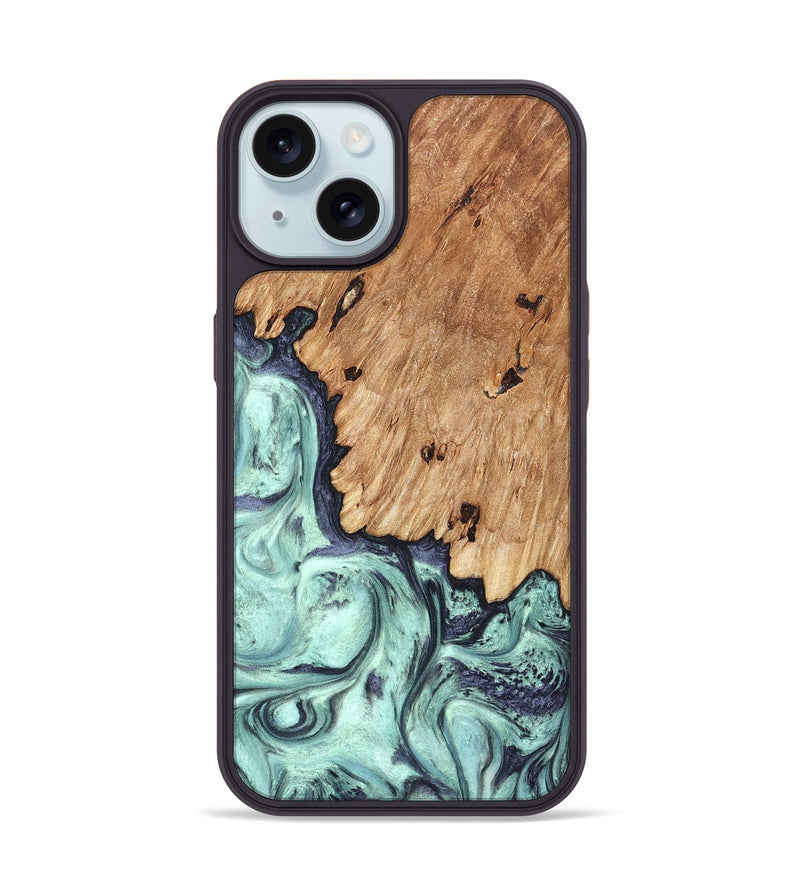 iPhone 15 Wood Phone Case - Delmar (Green, 823689)
