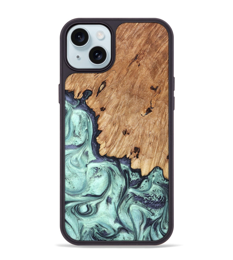 iPhone 15 Plus Wood Phone Case - Delmar (Green, 823689)