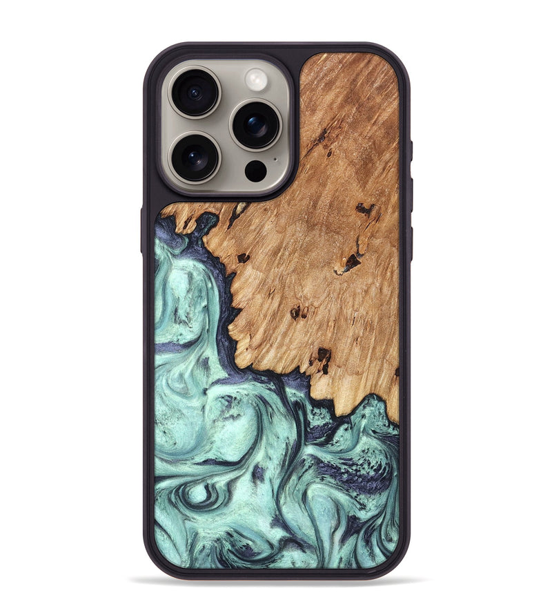 iPhone 15 Pro Max Wood Phone Case - Delmar (Green, 823689)
